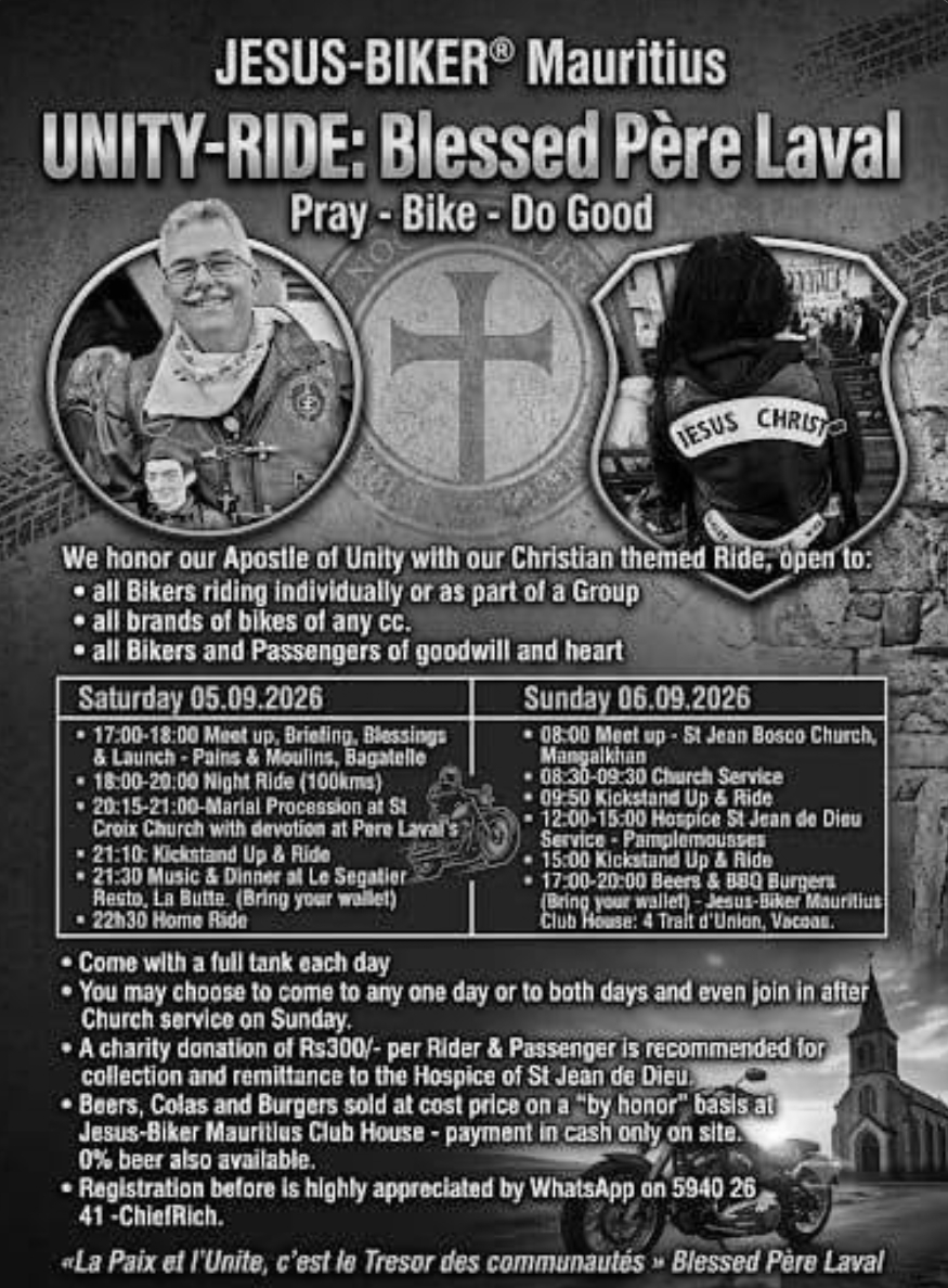 28-07-2026 JESUS BIKER (R) Mauritius auf Tour.